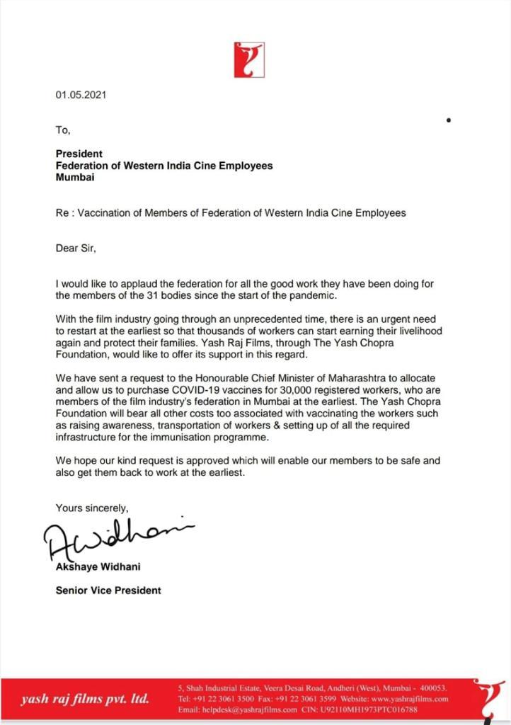 yrf letter to federation